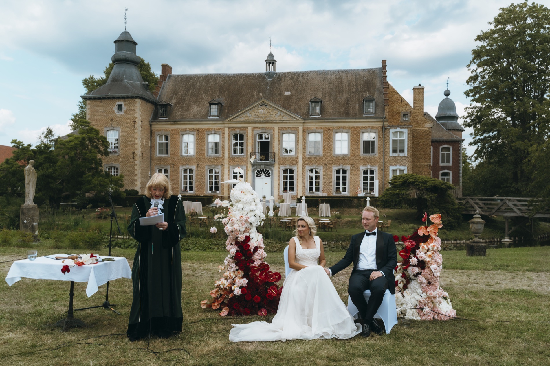 Celebrating beside the château