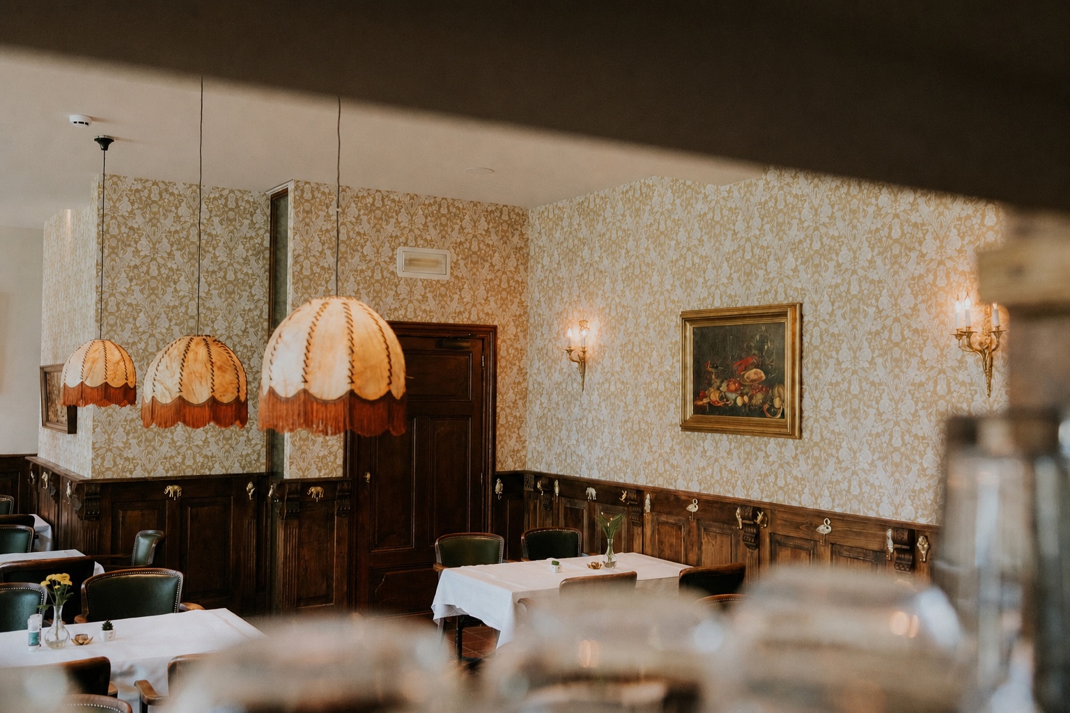 Atmospheric interior of Brasserie Leonard