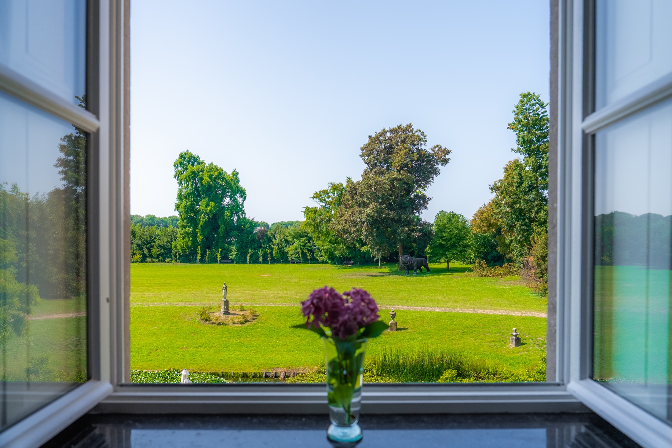 View of the Chateau de Looz grounds from a guest room