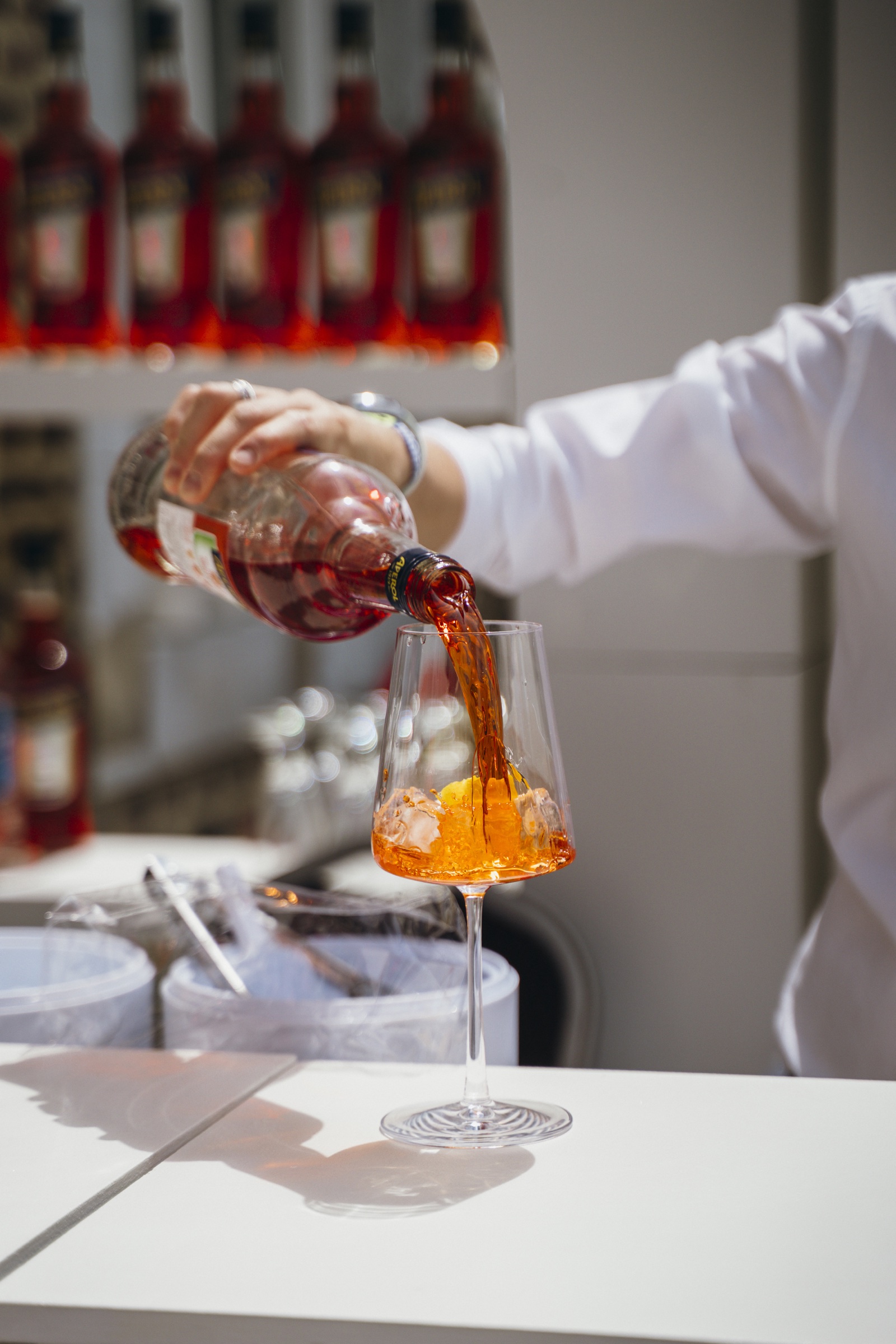 Aperitif being prepared for wedding guests at Chateau de Looz