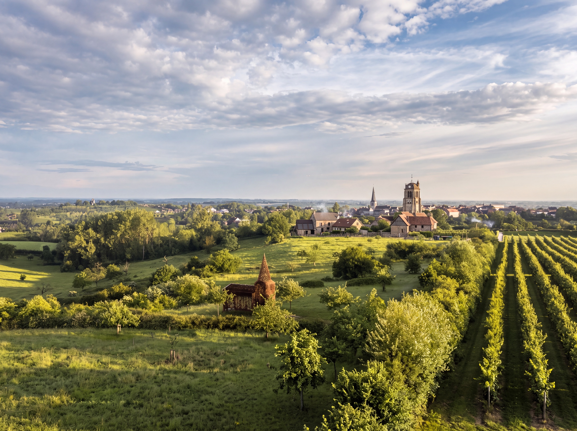 Rolling orchards and countryside in Haspengouw